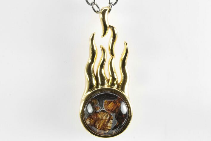 Sericho Pallasite Shooting Star Meteorite Pendant - Kenya #239461